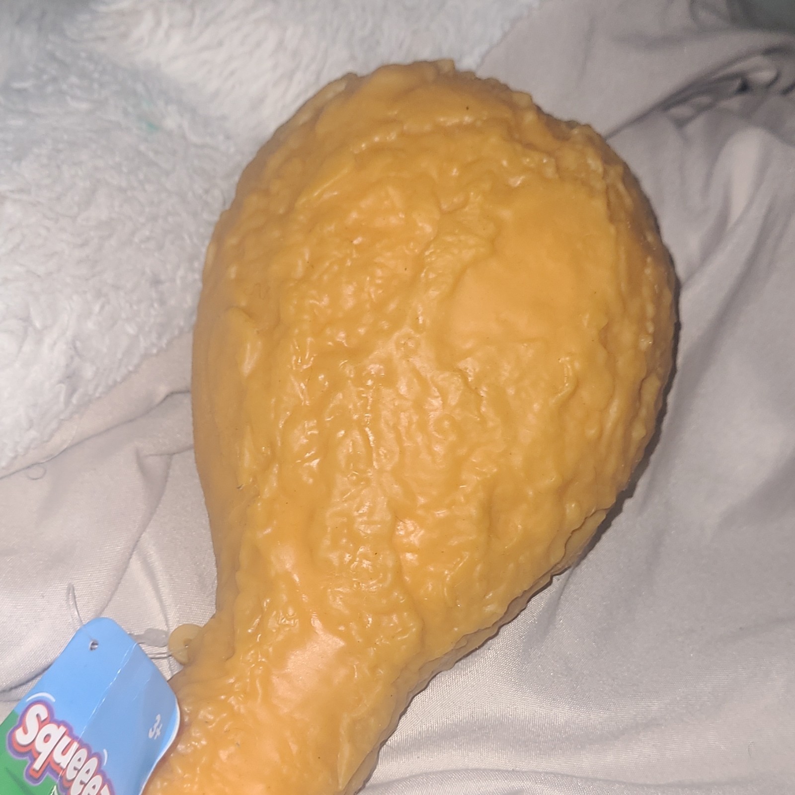 Brown Chicken Drumstick Foam Squeeze Toy Stress Reliever, Squeezable 6in x 2in