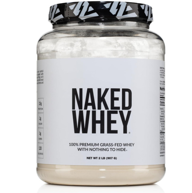 NAKED Whey Protein Powder Grass Fed Unflavored 2 lb 1 Ingredient Gluten Free