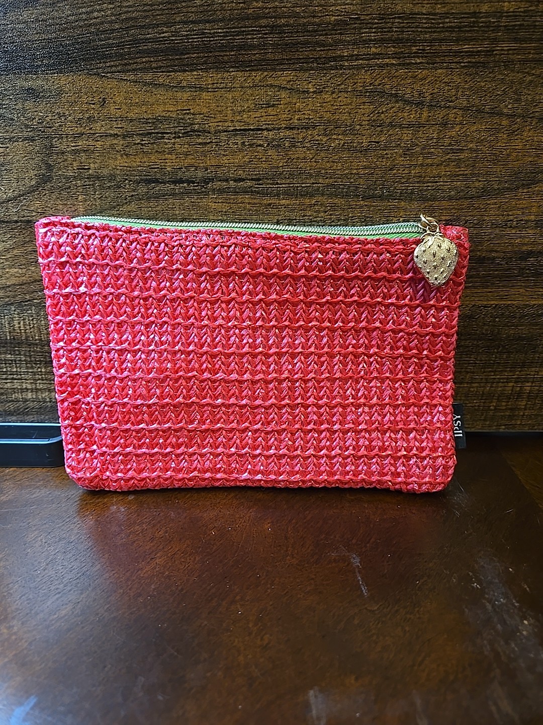 IPSY March 2025 Glam Bag Hot Pink With Gold Strawberry Zipper No Products