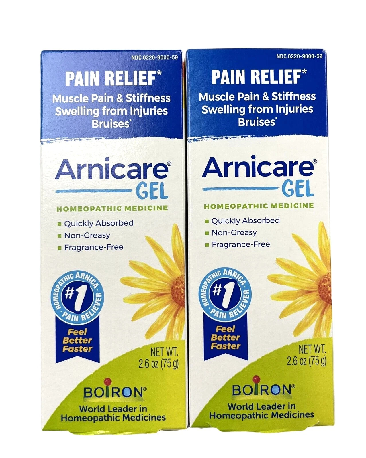 Boiron Arnicare Gel for Pain Relief – EXP 01/28 – 2.6 oz. each – 2 SEALED BOXES