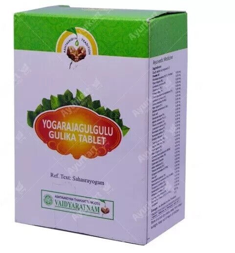Vaidyaratnam Yogaraja Gulgulu Gulika 100 Tablets Free Shipping