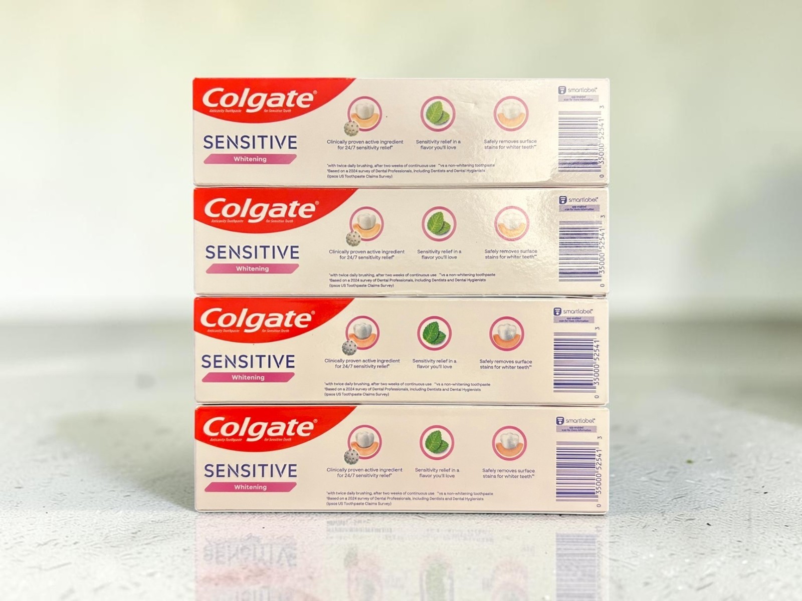 Colgate Sensitive Whitening Toothpaste Spearmint Gel 6oz Lot of 4 NEW