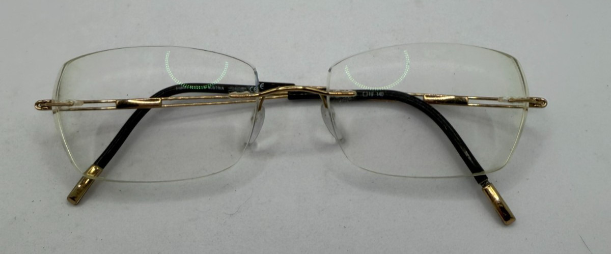 SILHOUETTE TITANIUM FRAMES ONLY EYEGLASSES 5227 20 6051 BLACK / GOLD 48-19-140