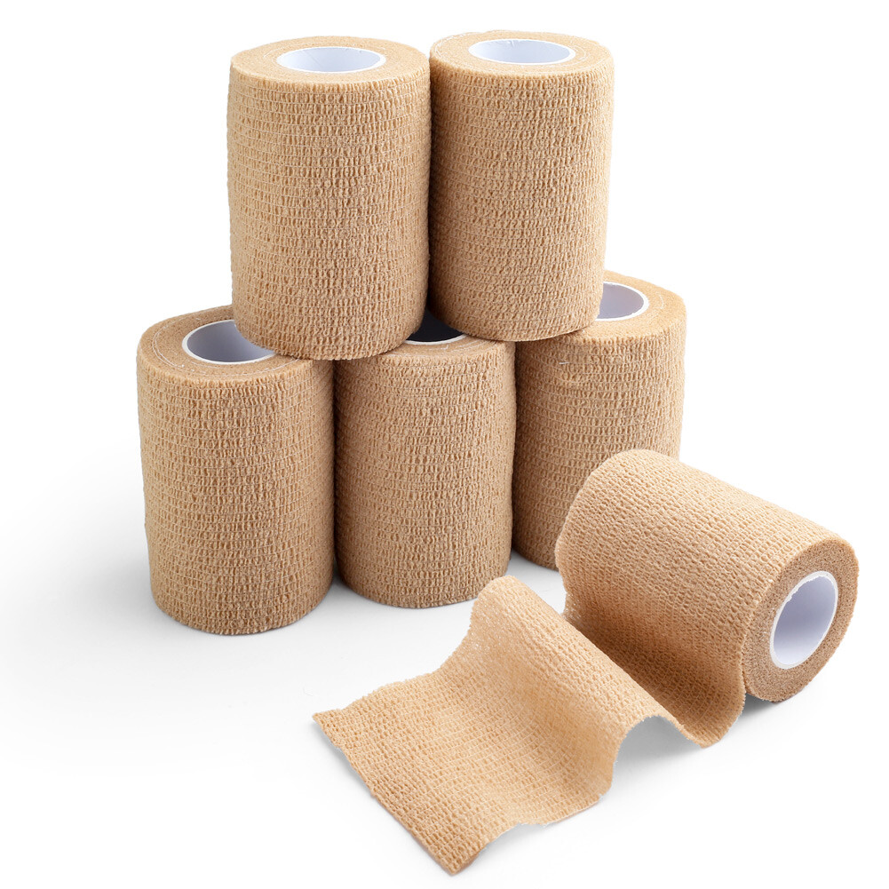 Self Adherent Cohesive Bandages Wrap 1″ 2″ 3″ 4″ x 5 Yards Adhesive Medical Tape