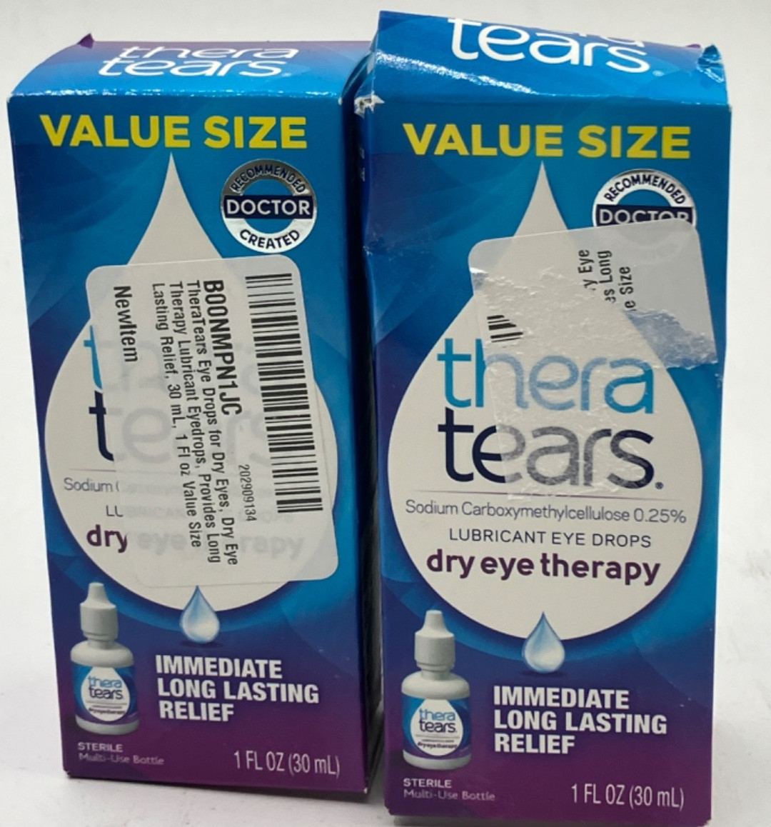 TheraTears Dry Eye Therapy Eye Drops for Dry Eyes 2 Pack 1 oz each Exp 02/2027