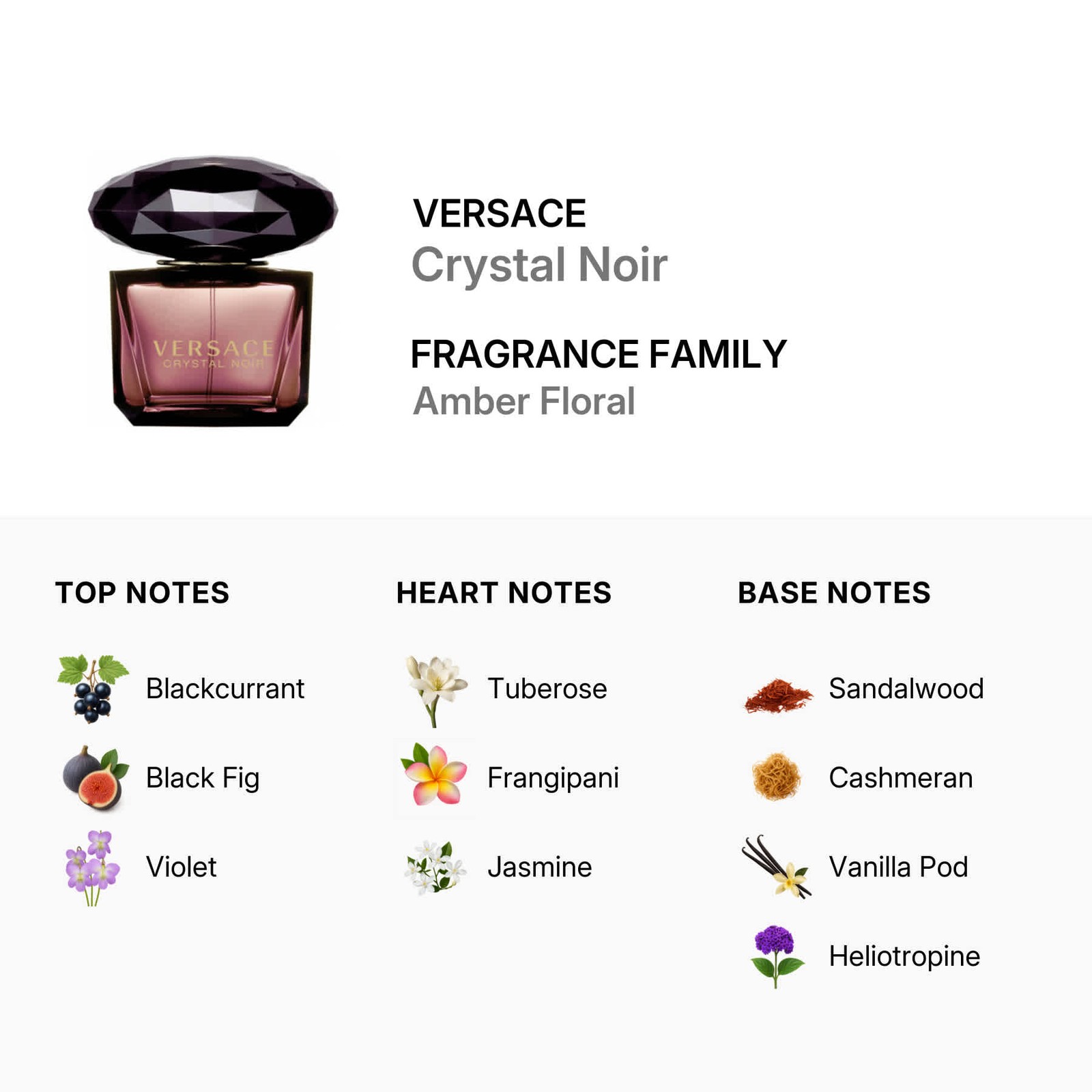 Versace Unisex Crystal Noir EDT Spray 3.0 oz (Tester) Fragrances 8018365071476