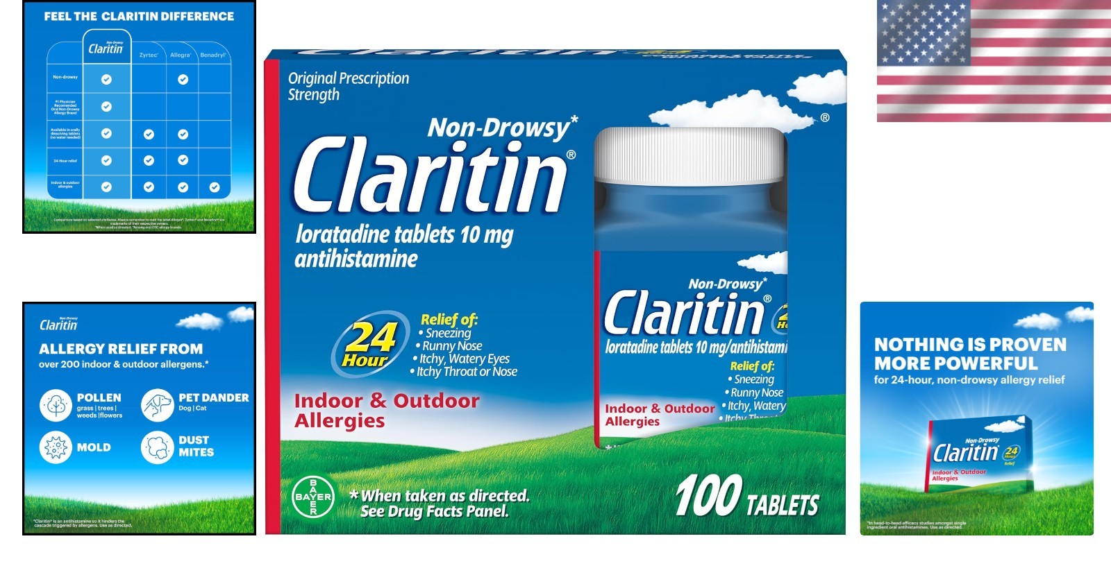 Doctor-Recommended Loratadine 10mg Antihistamine, 100 Tablets for Allergy Relief