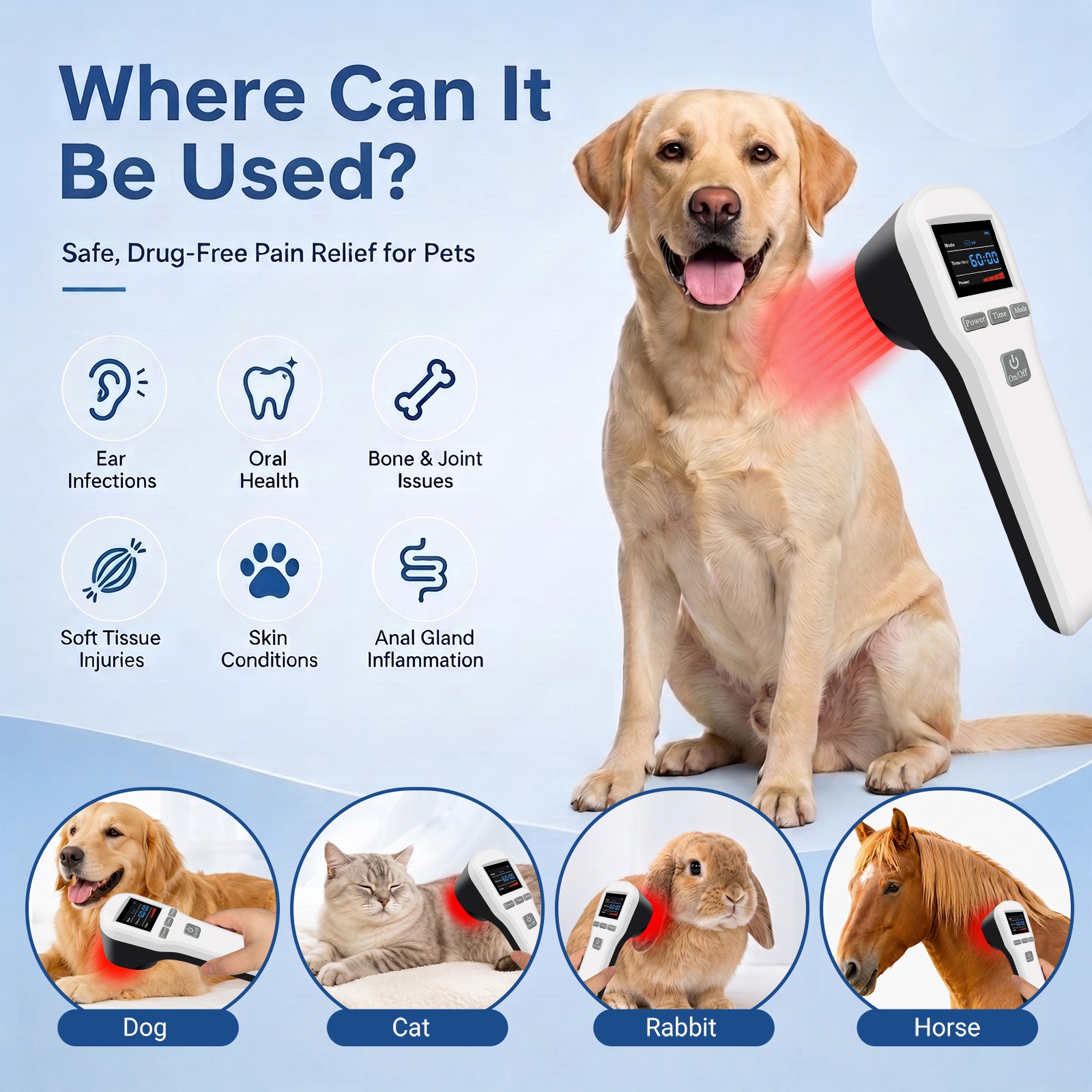 880mW LLLT Cold Laser Equipment for Pain Relief and Wound Management at Home Use