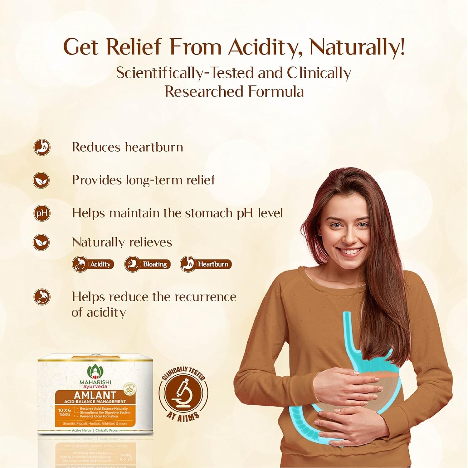 Maharishi Ayurveda Amlant 60 Tablets | Acidity & Gas Relief | Free Shipping