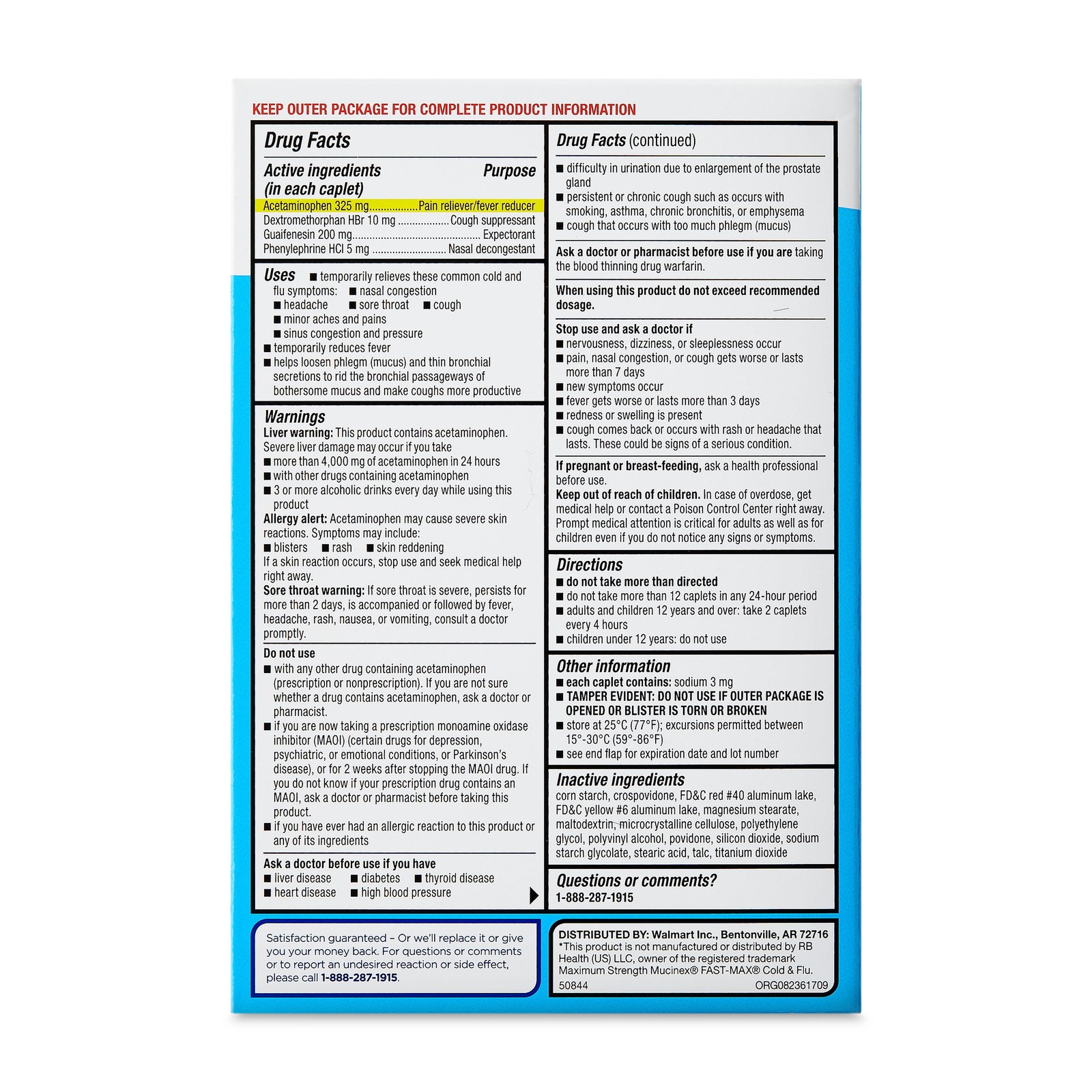 Maximum Strength Daytime & Nighttime Cold and Flu Relief Caplets 20 Count