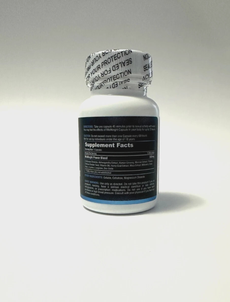 MidKnight Fast Acting Male Performance Enhancement 12 Pills Bottle