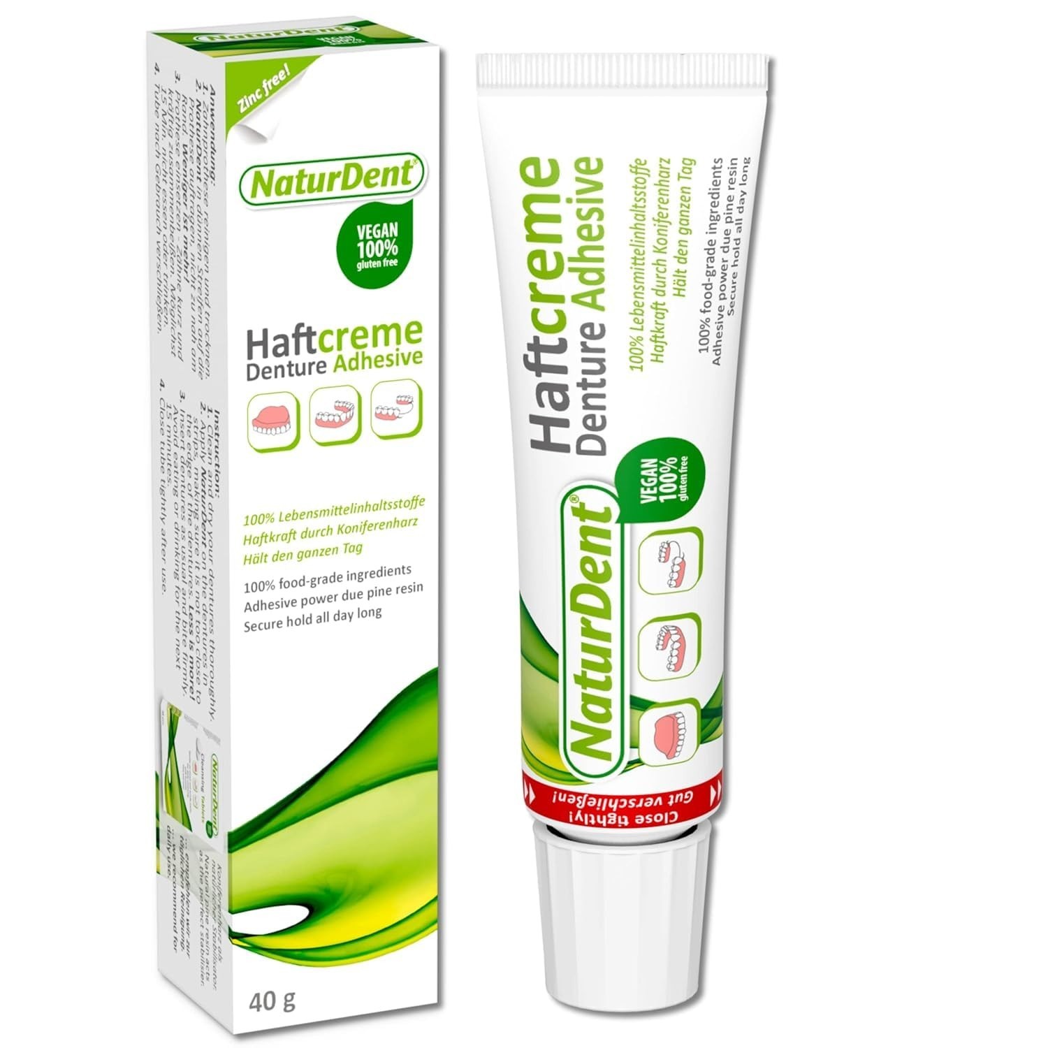 Natural Strong Denture Adhesive Holds Dentures Longer and Stronger 4 Pack