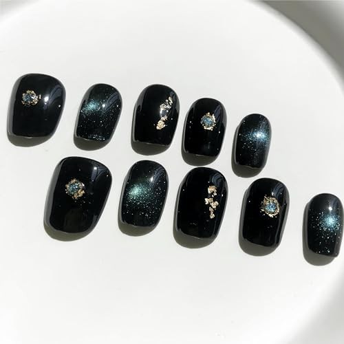 Handmade Cateye Press On Nails Fake Nails 3D Handmade Reusable Mystry Cateye-S