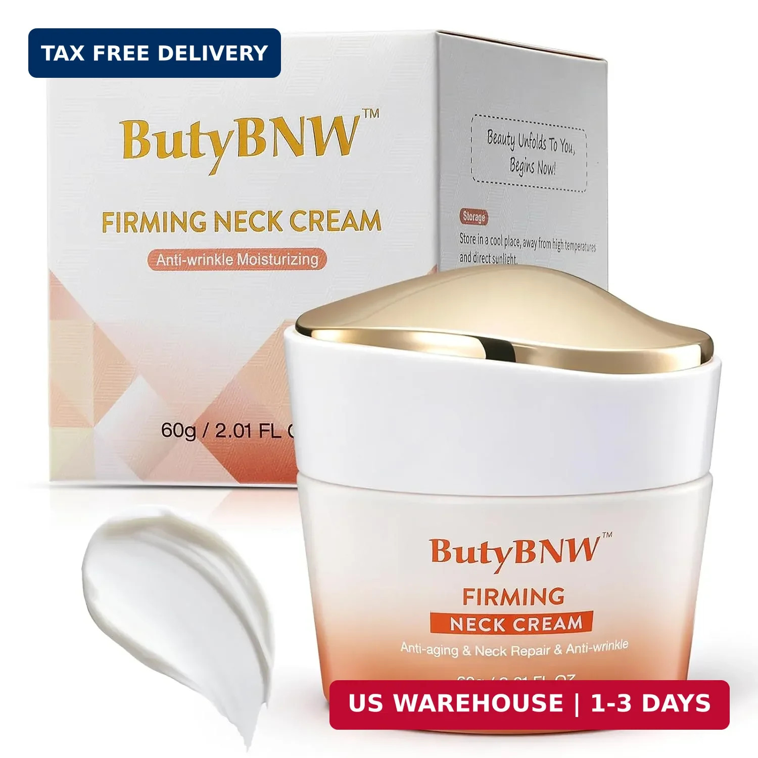 Neck Firming Cream – Retinol, Collagen & Hyaluronic Acid Anti-Aging Moisturizer