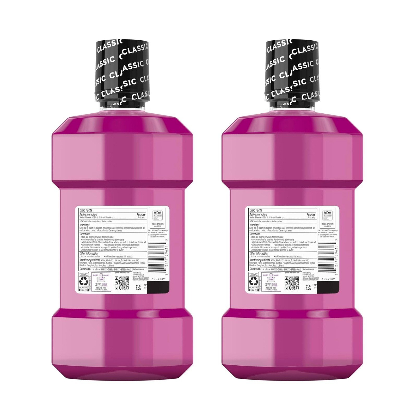 Listerine Total Care Intense Mint Anticavity Fluoride Mouthwash 2 x 1L