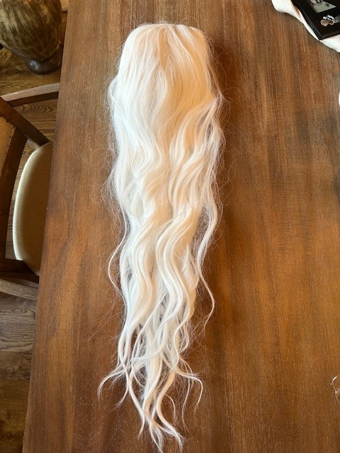 Full White Wig Long Curly Straight Synthetic Hair Cosplay Party Halloween Dress