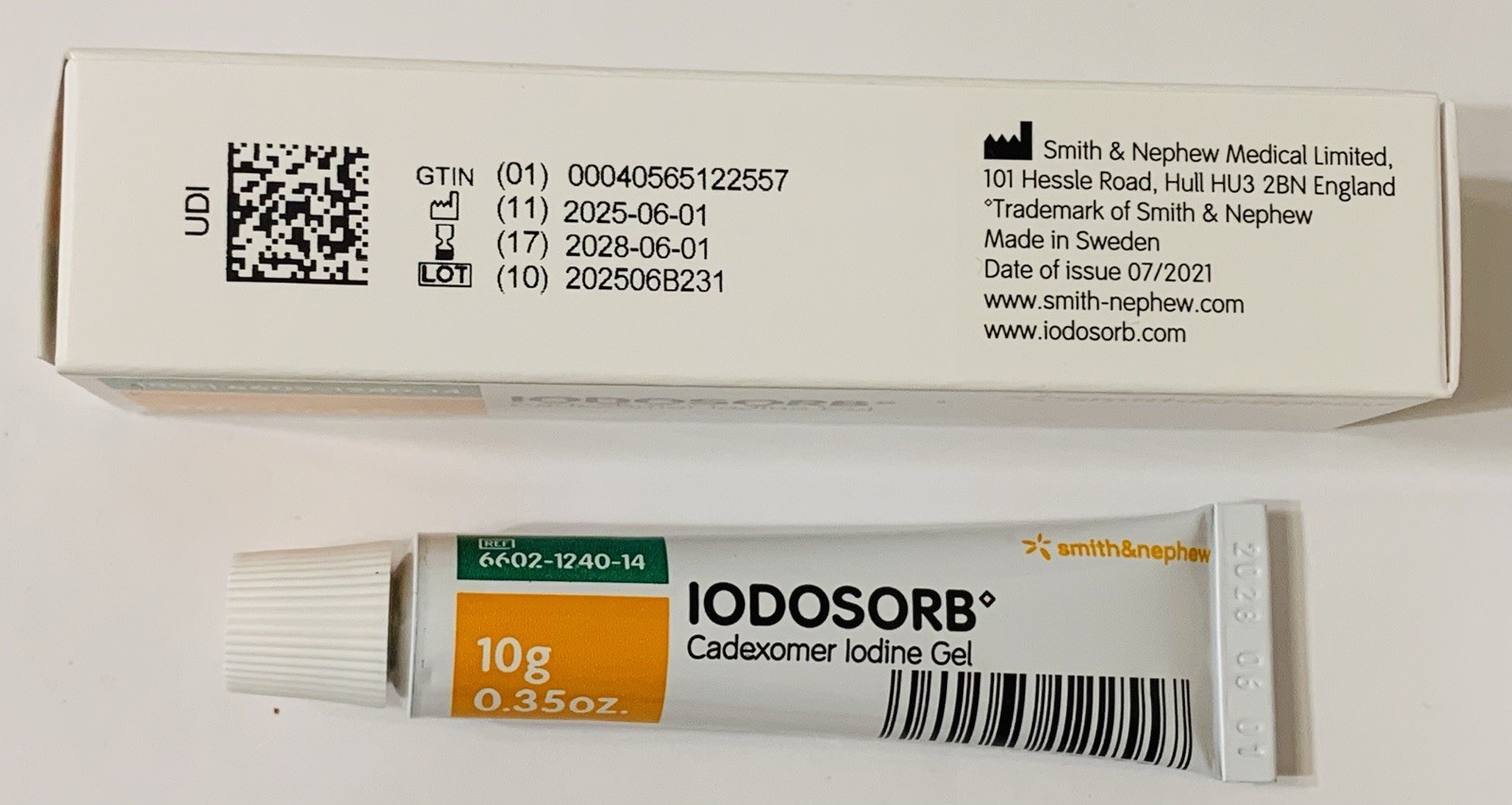 3-Tubes Smith & Nephew Iodosorb Cadexomer Iodine Gel Dressing 0.35oz EXP2028/06