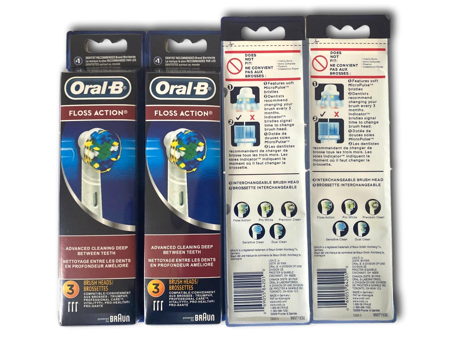 Floss Action Replacement Brush Heads Refill 12 Ct Free Shipping