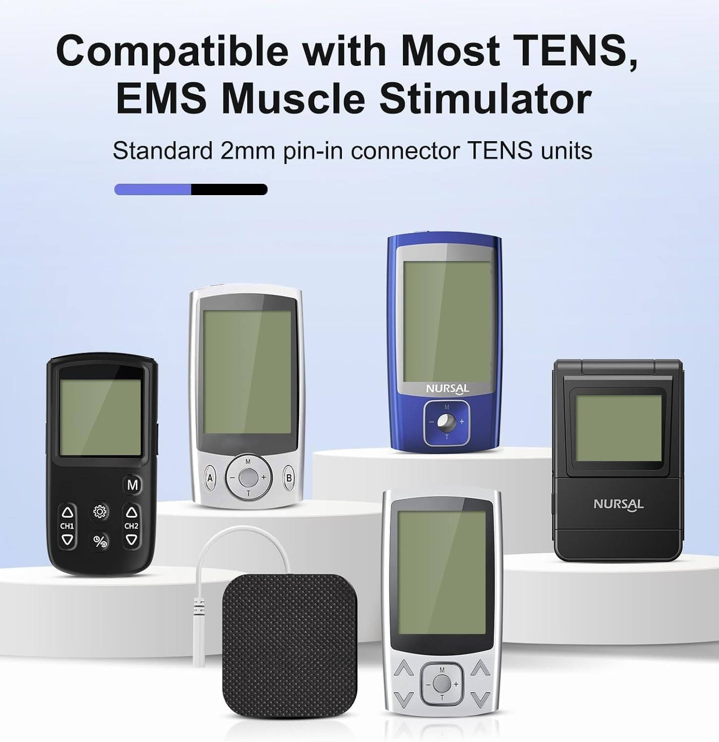 Latex-Free TENS Electrodes – 20 Reusable 2×2” Pads Compatible with Major Brands