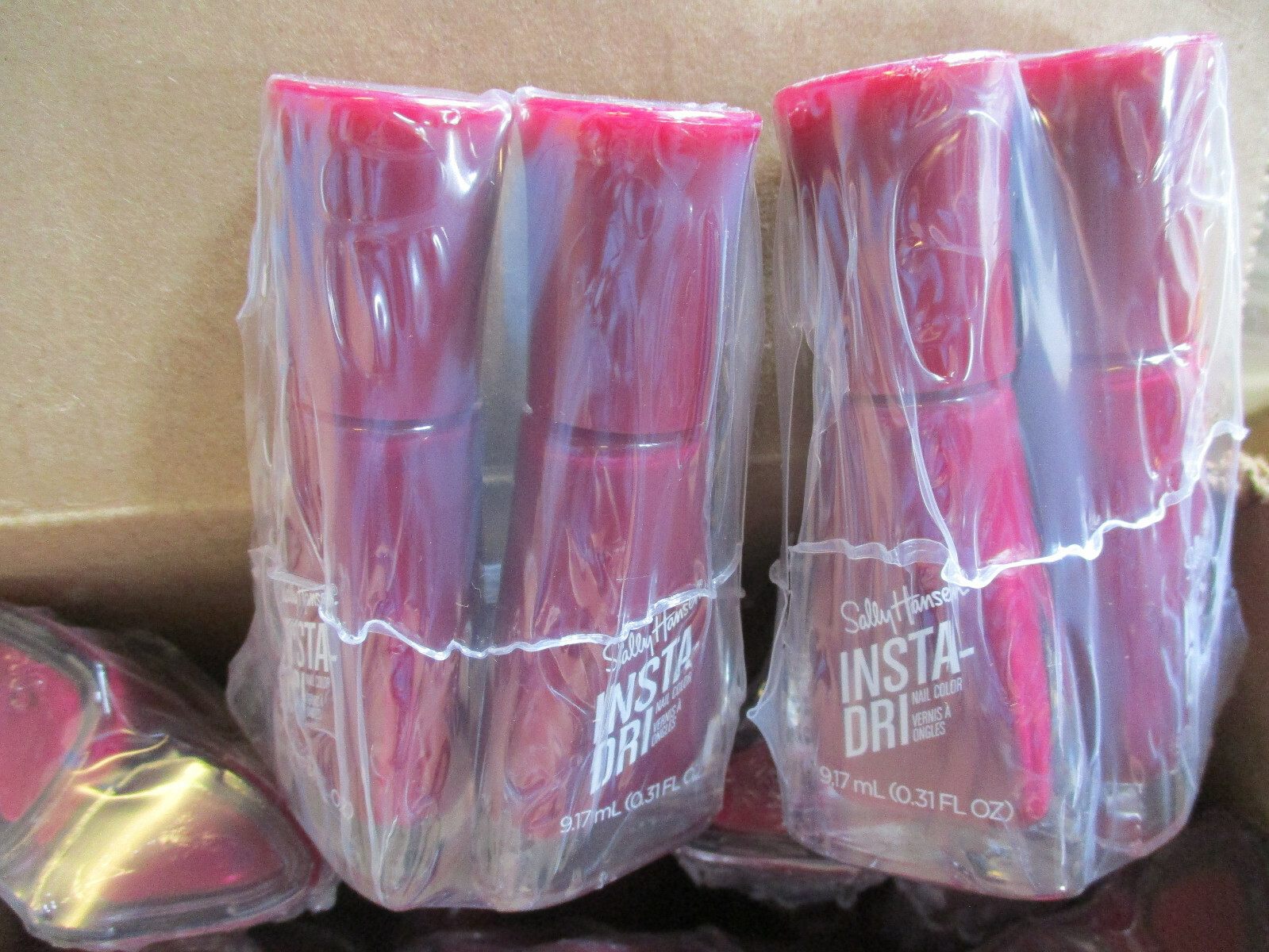 LOT OF 4 BOTTLES Sally Hansen INSTA-DRI nail polish 423 JUST IN WINE WS