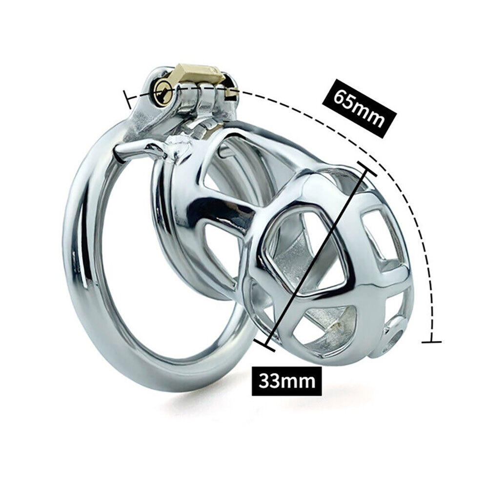 Stainless Steel Male Chastity Device Mamba cage Men Standard Metal Lock Belt *
