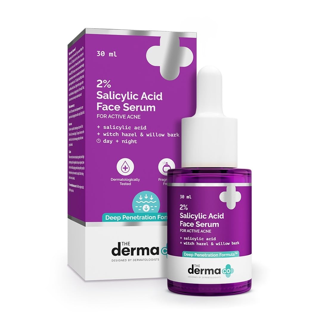 The Derma Co 2% Salicylic Acid Face Serum 10ml Reduces acne & blackheads