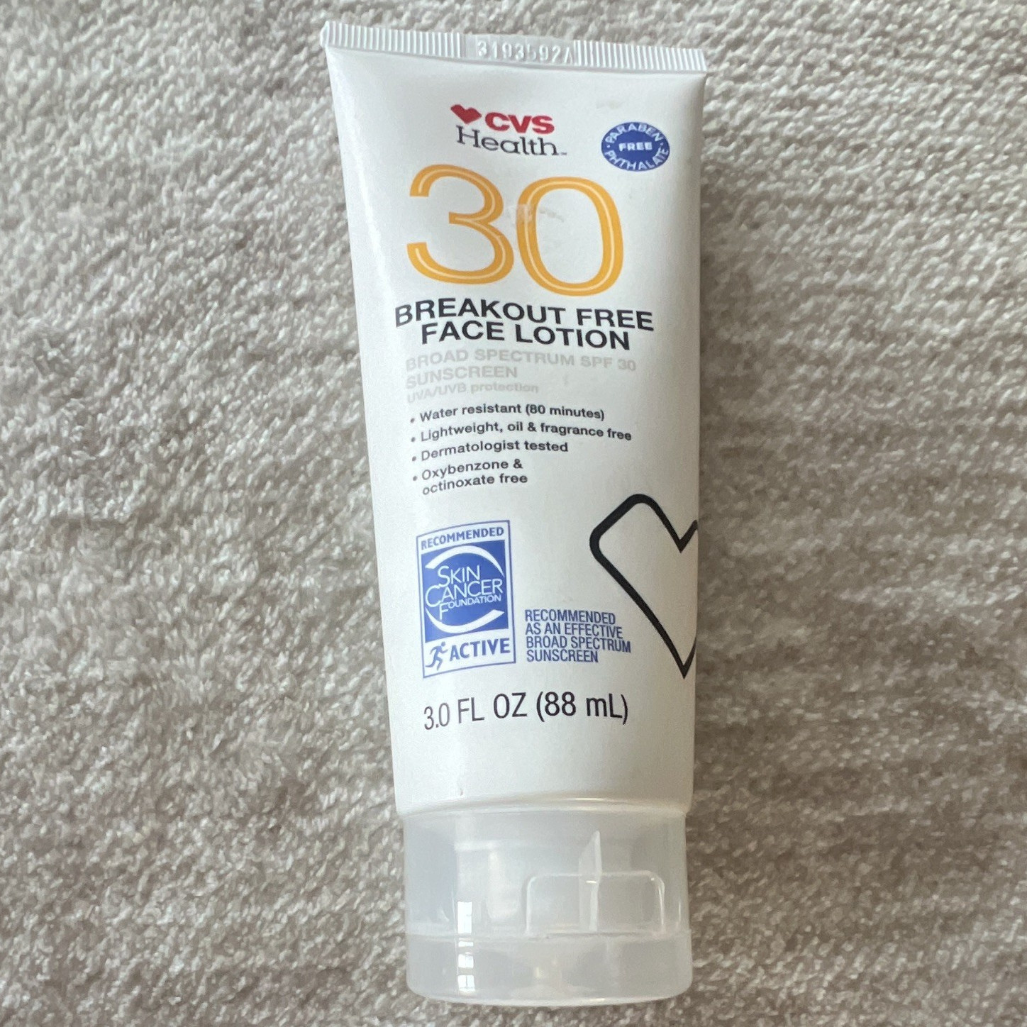 CVS Health Breakout Free Face Sunscreen Lotion SPF 30 Broad Spectrum 3 oz
