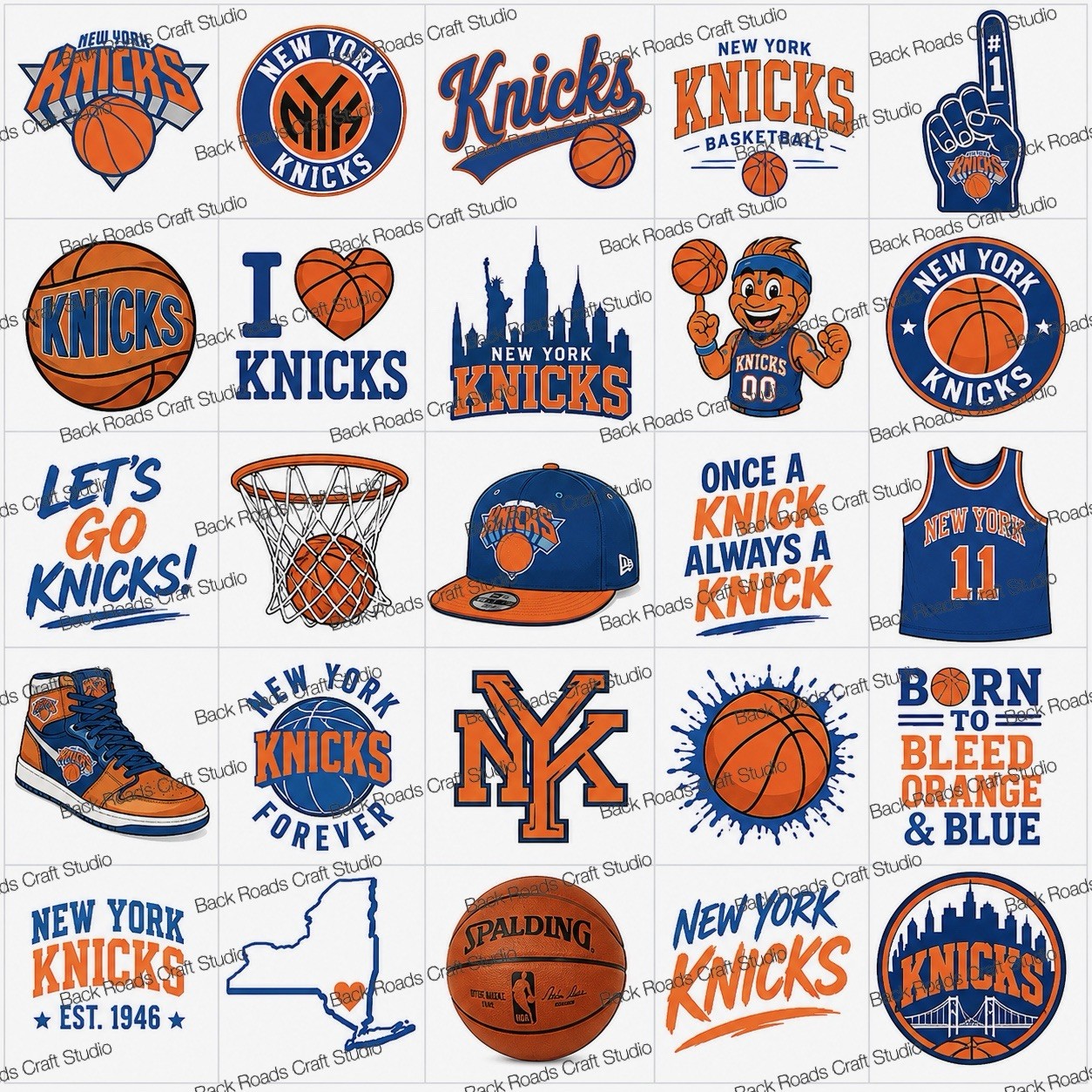 New York Knicks NBA Waterslide Nail Decals Set of 25 Instructions & Bonus