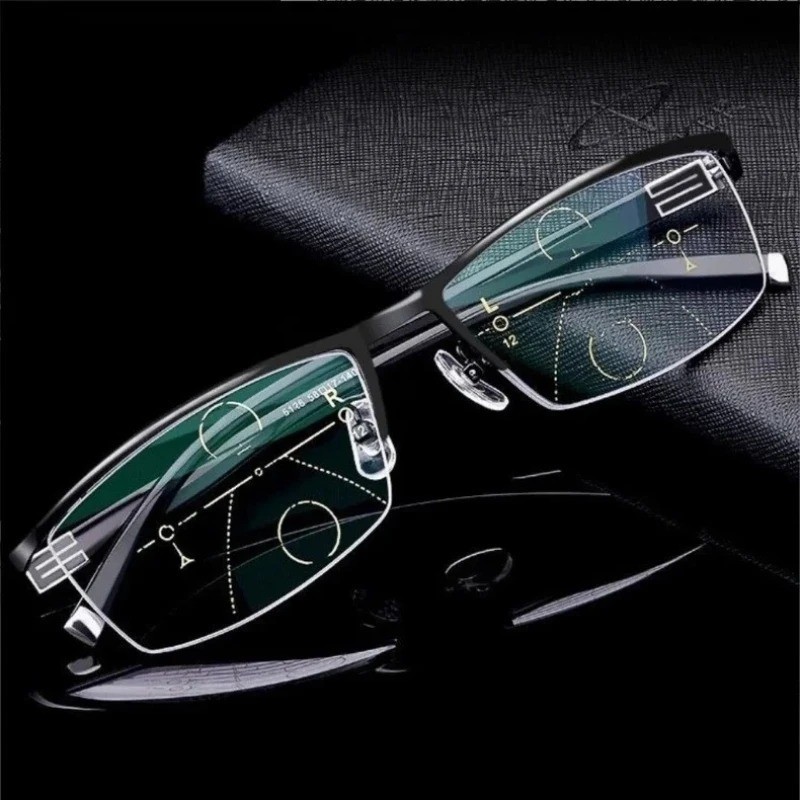 Progressive Multifocal Reading Glasses Men Women Auto-Focus Blue Light Blocks