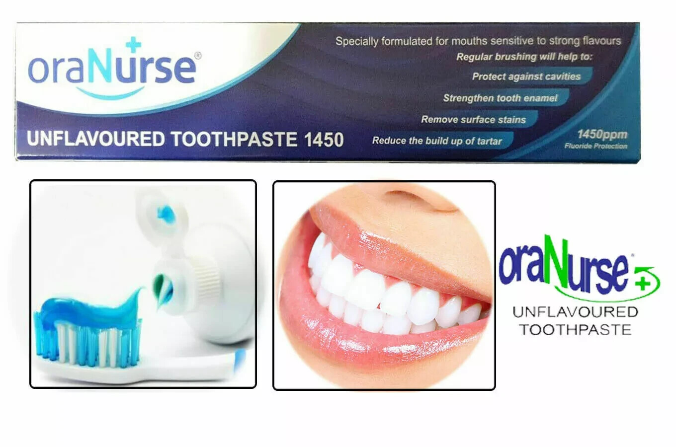 ORANURSE UNFLAVOURED TOOTHPASTE 50ML Pack of 4 EXP-09/2029