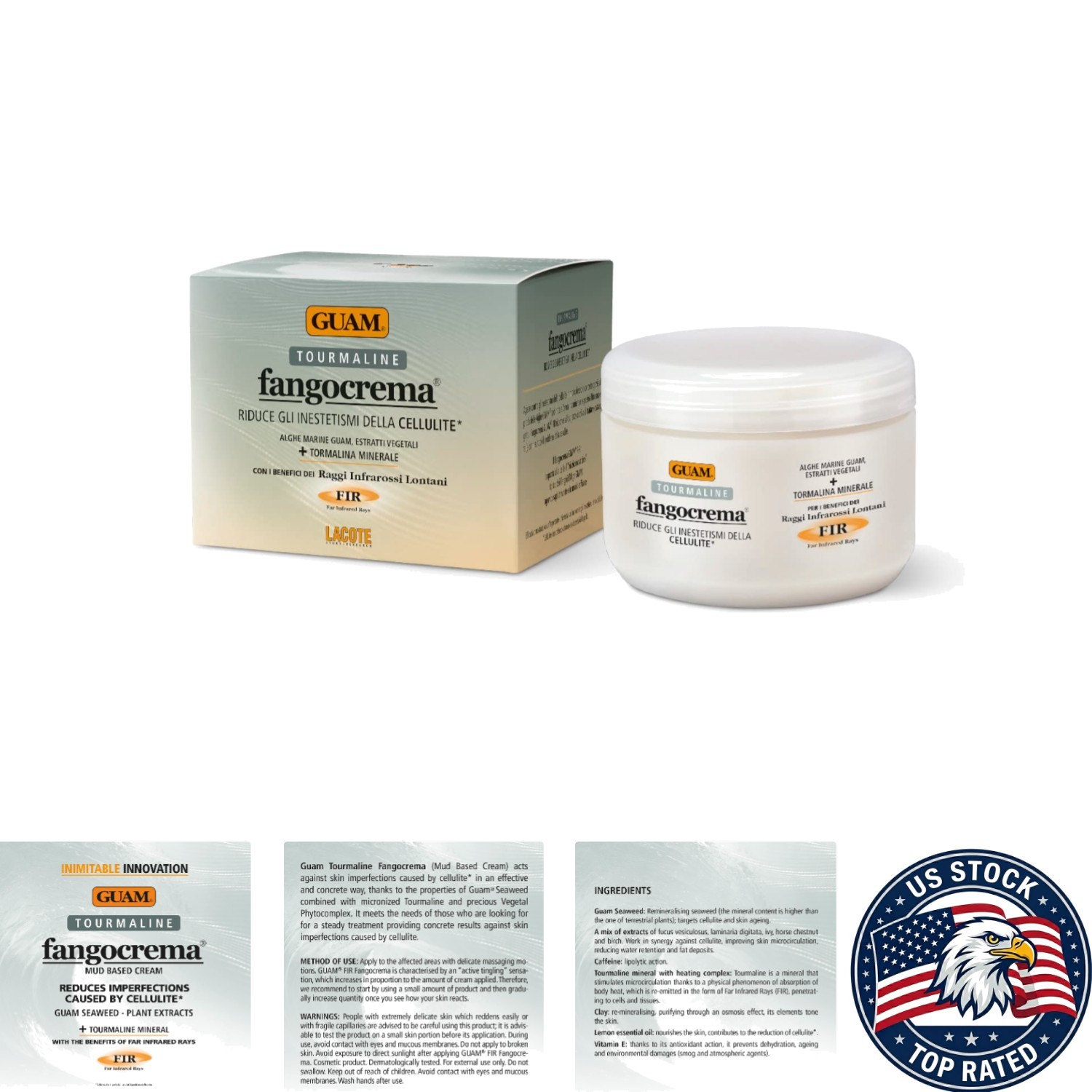 Fangocrema Spa-Grade Anti-Cellulite Hot Gel – 10.5Oz for Firming & Contouring