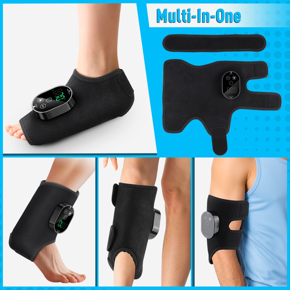 Cordless Foot Ankle Massager Pain Relief with 6 Heat Levels, 3 Vibration Modes
