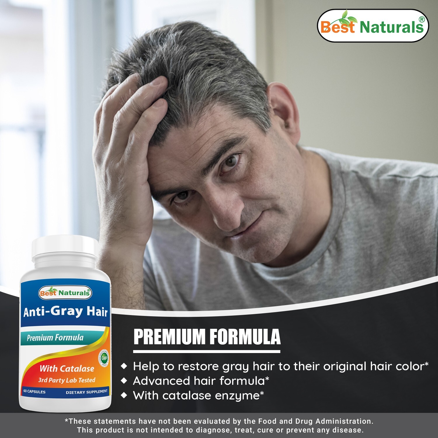 Best Naturals Anti-gray Hair formula 60 capsules