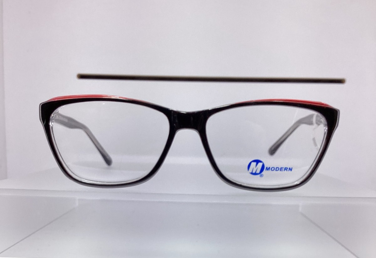 MODERN Women’s Eyeglasses Frame BLACK/RED 53-17-140 Optical Eyewear