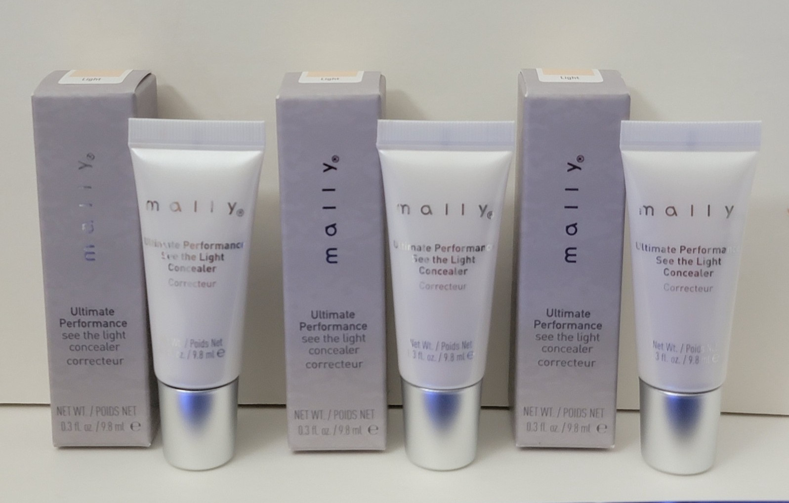 3 pk Mally Beauty Ultimate Performance See The Light Concealer 0.3 fl oz LIGHT