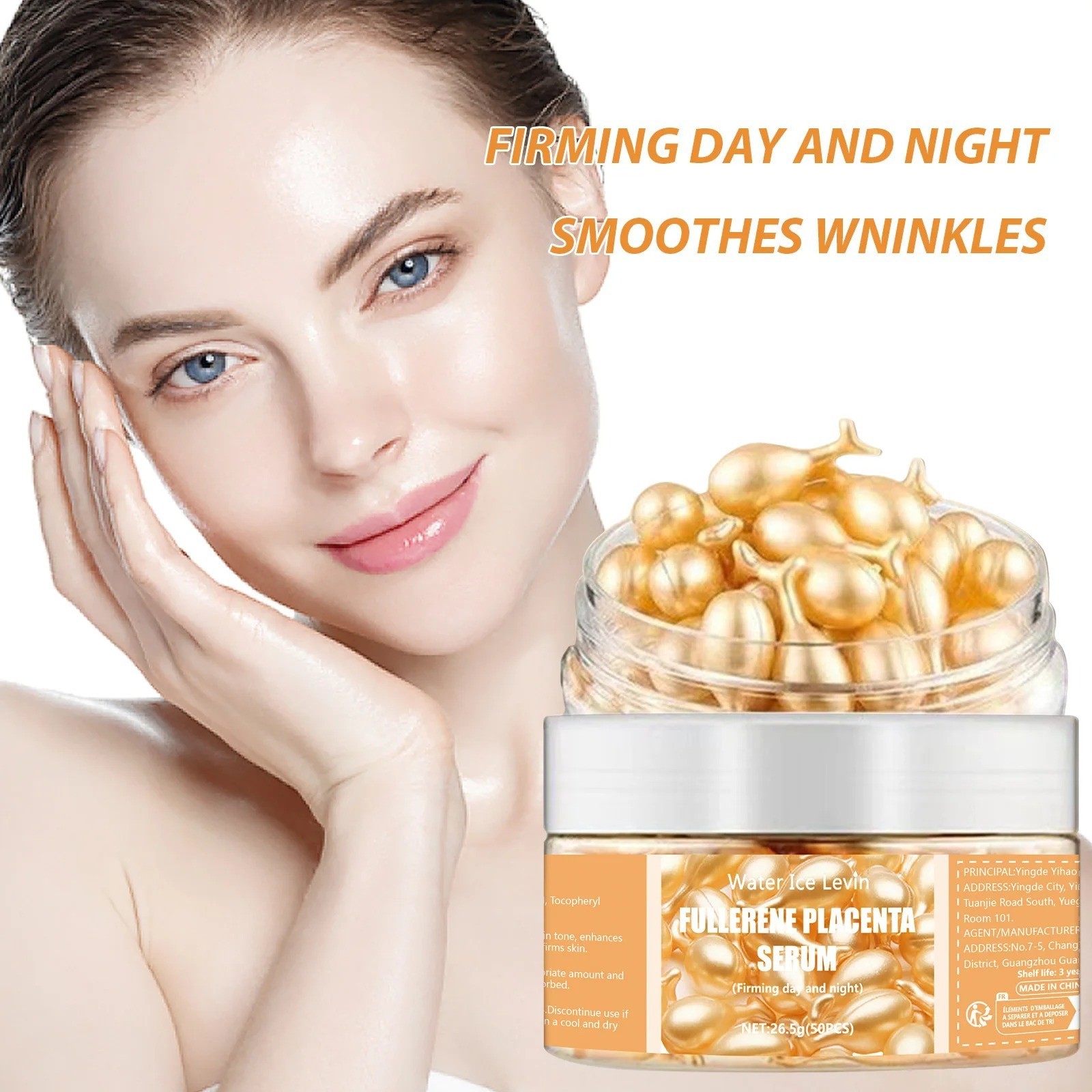 50Pcs Collagen Face Care Capsules Serum Spot Acne Wrinkle Remover Firming Whiten