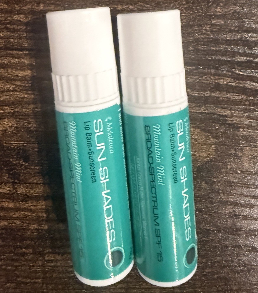 NEW Lot Of 2 Melaleuca Sun Shades mountain mint Lip Balm SPF 15