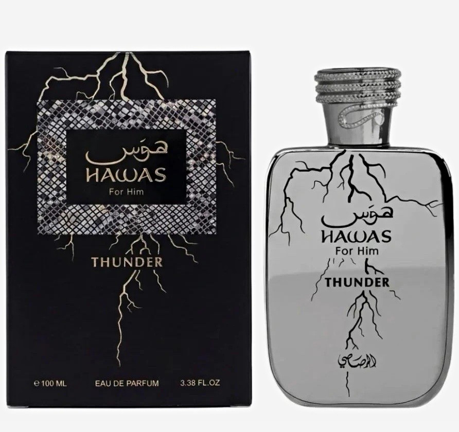 Rasasi Hawas Thunder Eau de Parfum Spray For Him 3.38 fl oz 100 mL