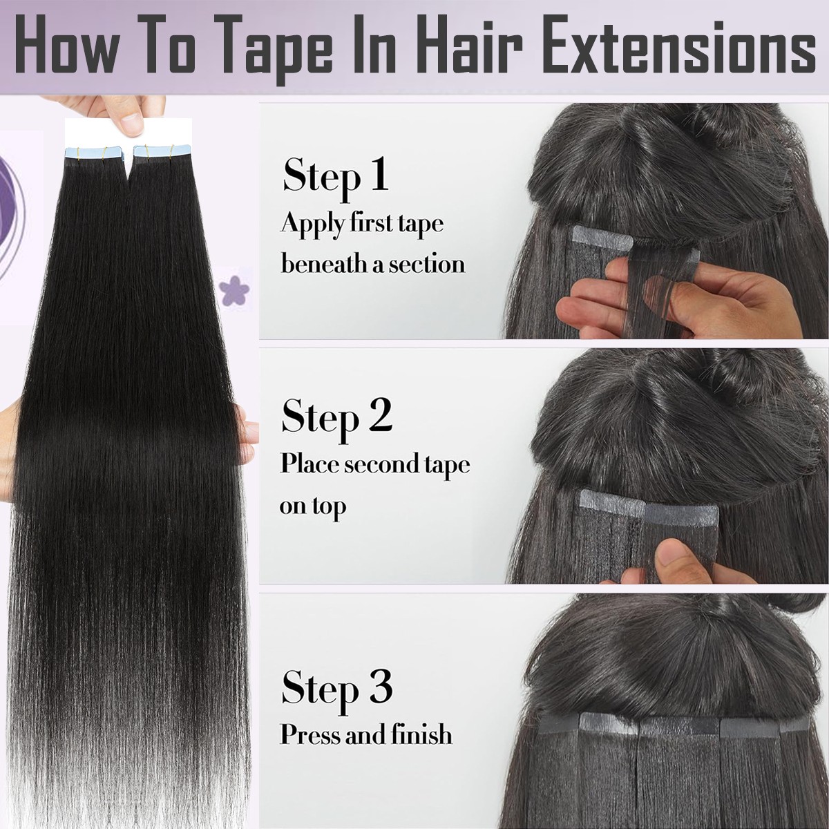 Tape in Highlight 60 Pieces Thick Skin Weft Russian Remy Human Hair Extensions