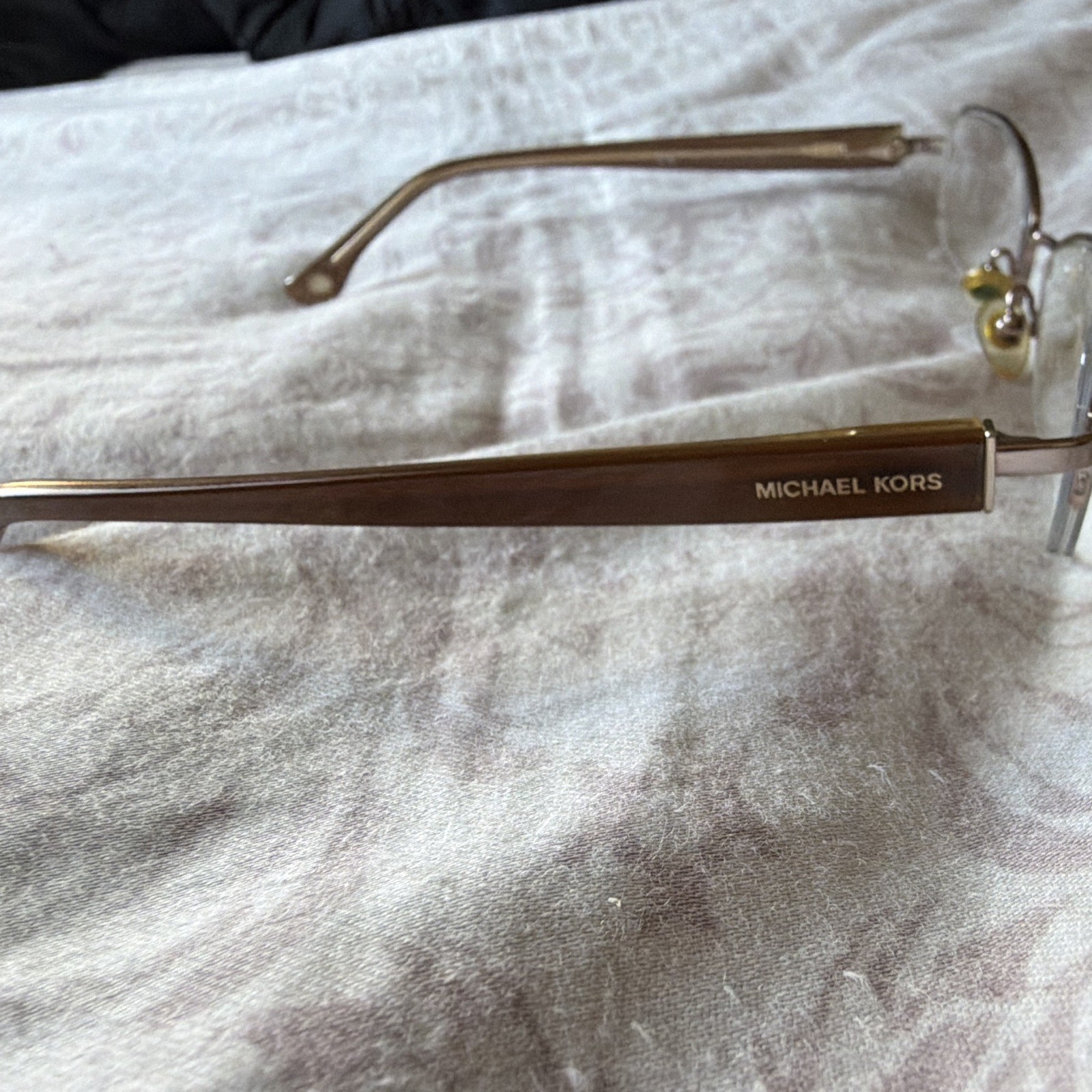 Michael Kors Rimless Eyeglasses Frames Brown Solid Metal/Plastic Designer