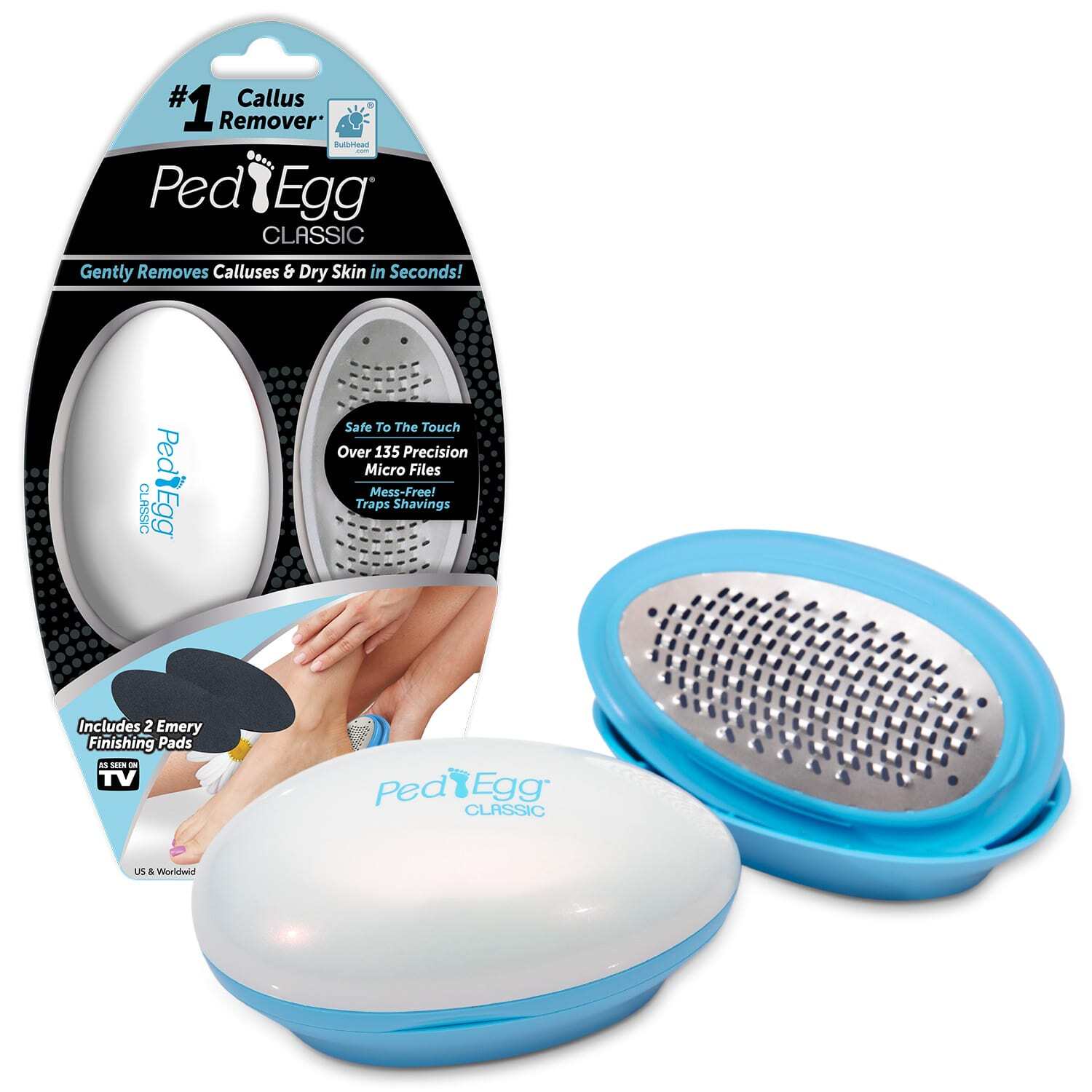 PedEgg Classic Callus Remover, As Seen On TV, New Look, Remove Calluses & Dry