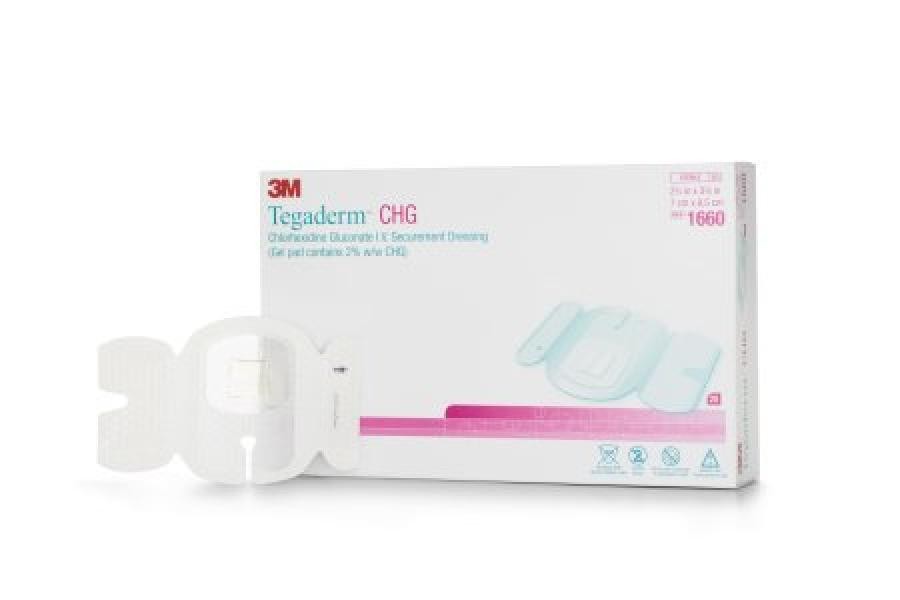 3M Tegaderm CHG Chlorhexidine Gluconate IV Securement Dressings 2.75×3-3/8 In 25