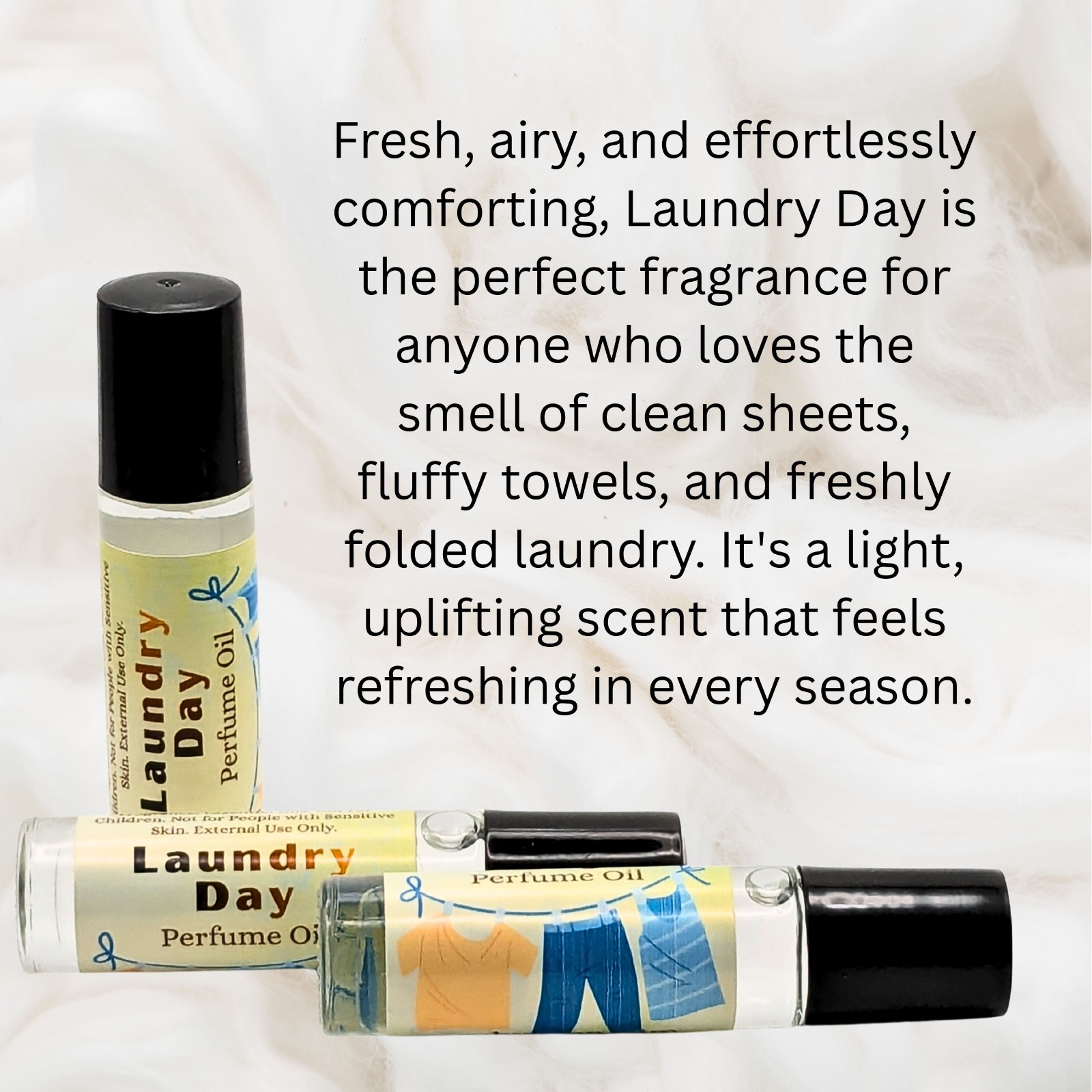 Laundry Day Perfume Oil | Fresh Rain & Cotton Fragrance | Clean Linen Scent