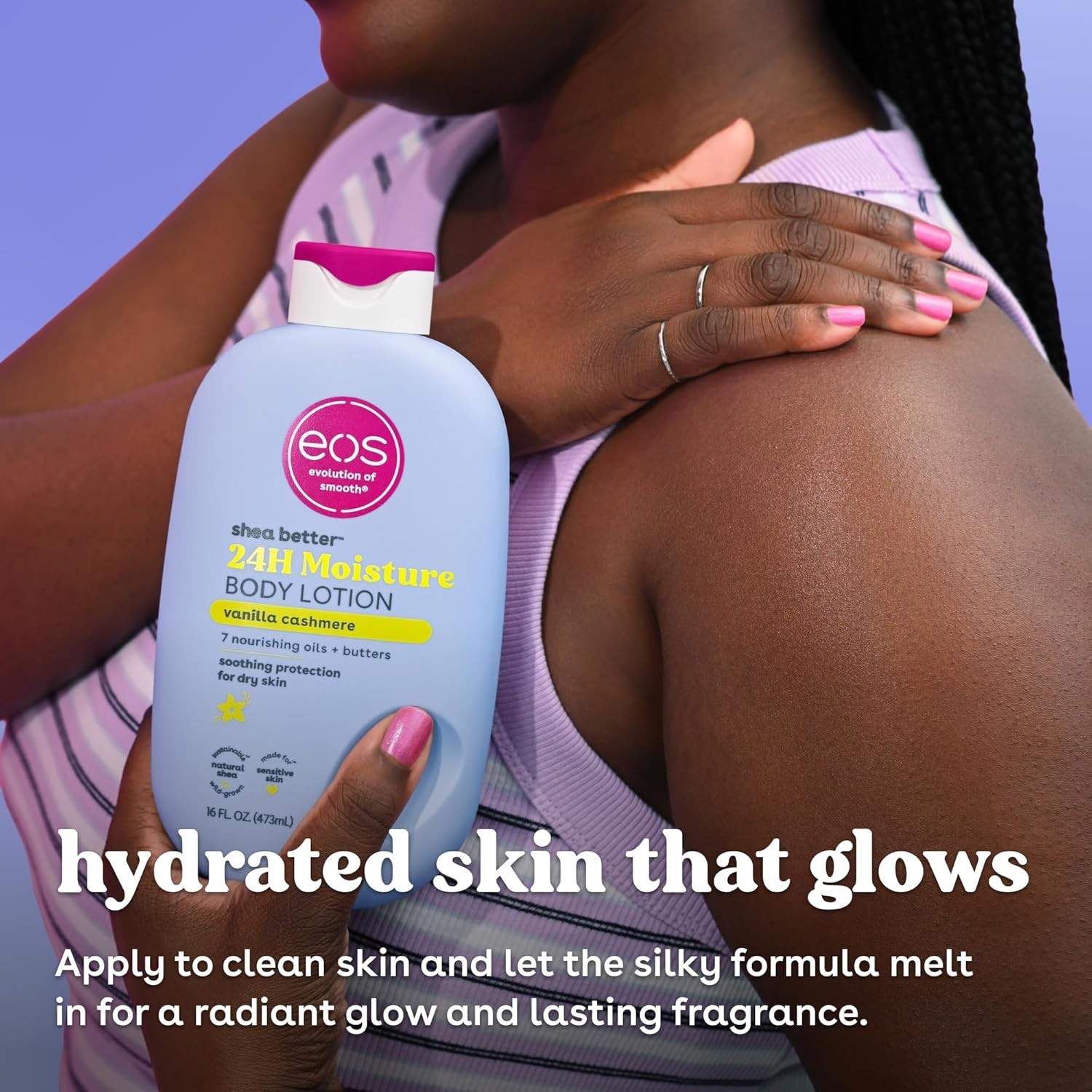Vanilla Cashmere Body Lotion 24H Moisture Dry Skin Shea Butter Moisturizer 16oz