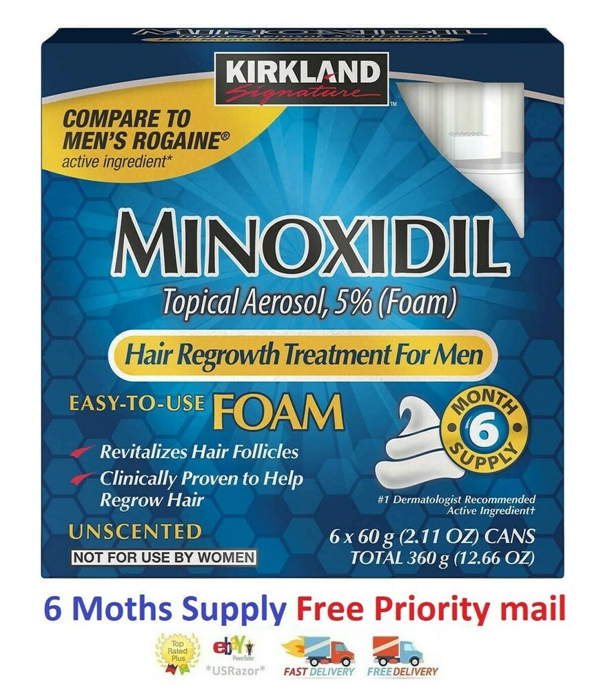 12 months Kirkland Hair loss Regrowth Treatment 5% Minoxidil Foam Men 03/2024