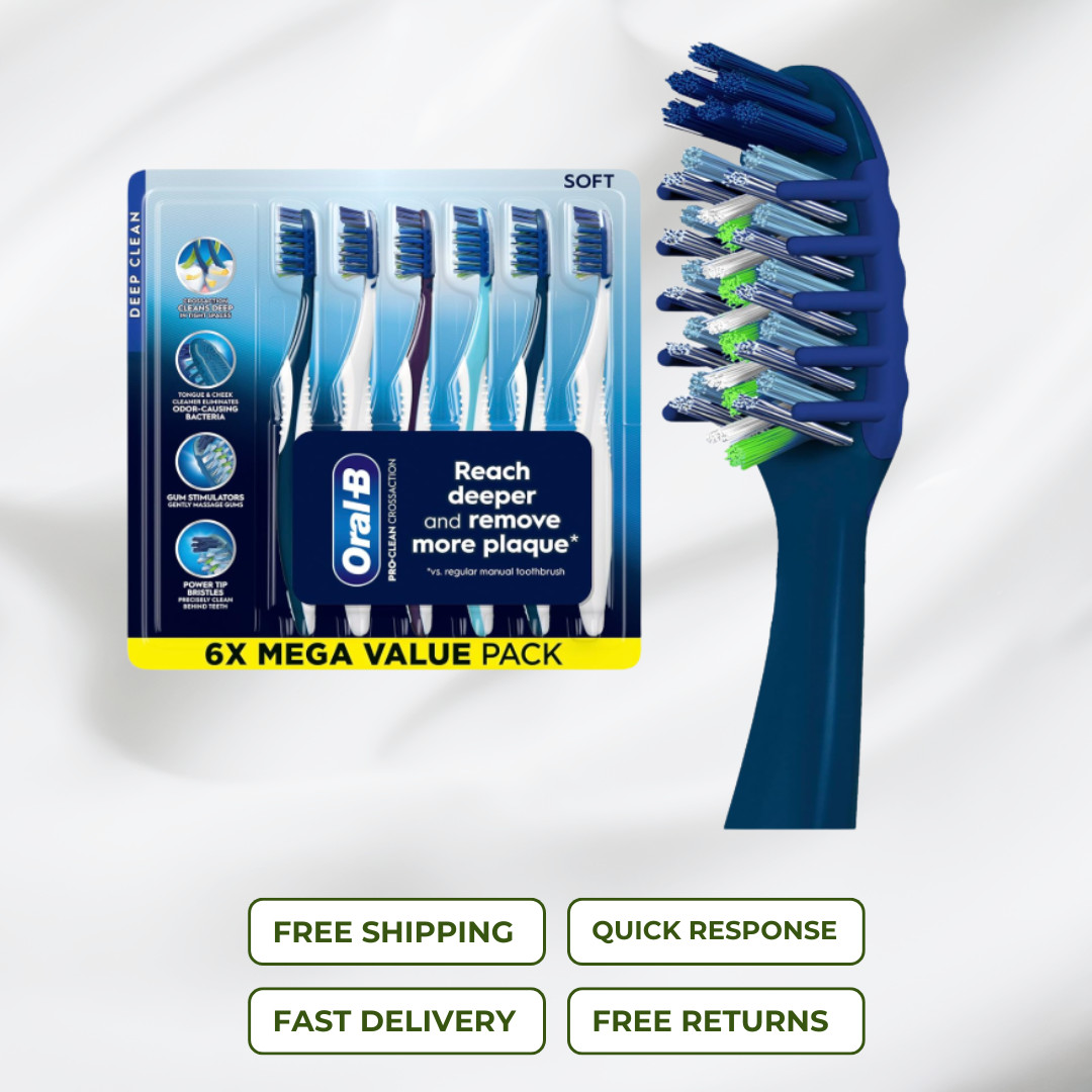 Oral-B Pro Health CrossAction Soft Toothbrushes 6-Count Plaque Removal