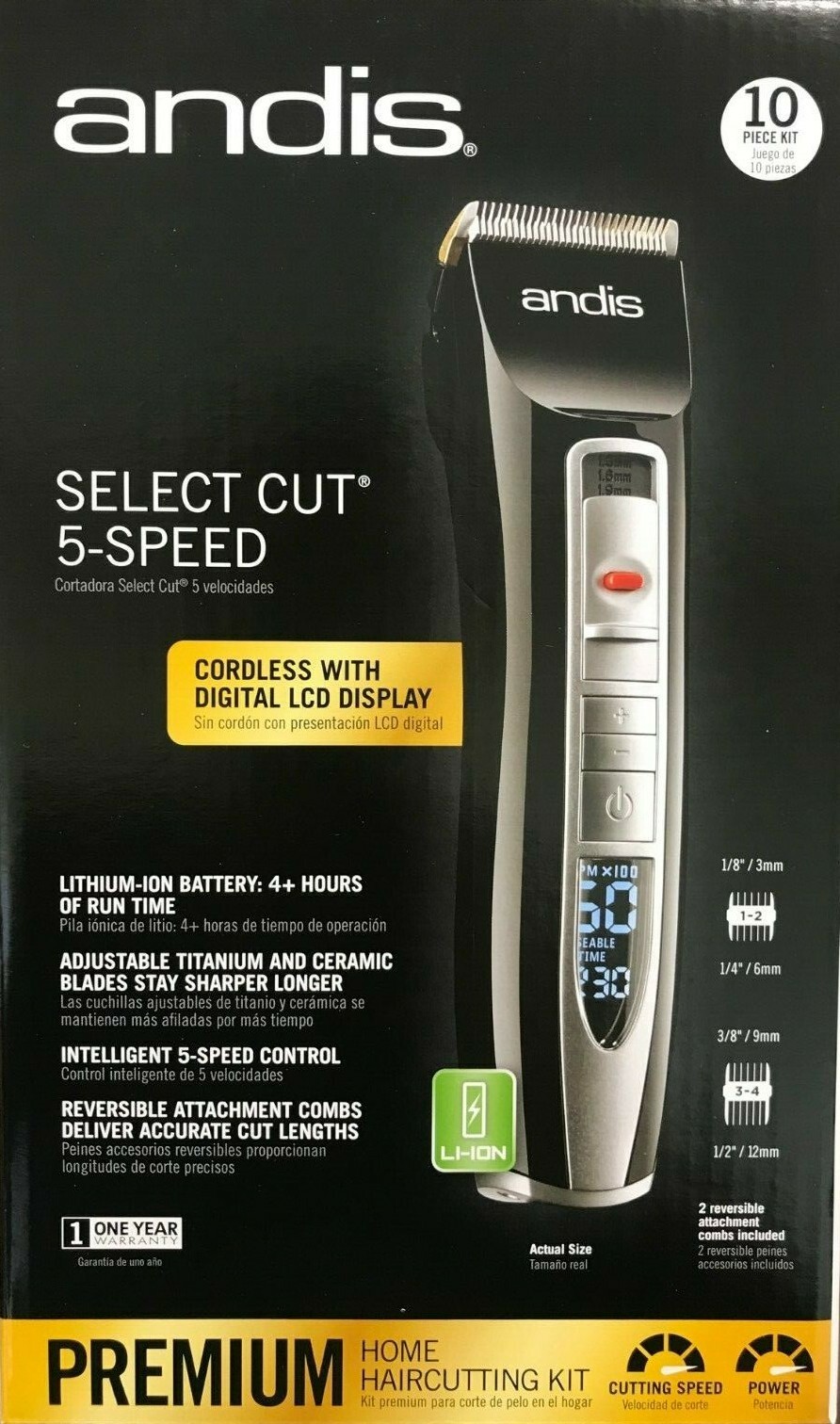 Andis – 24440 – Haircut 5-Speed Adjustable Blade Cordless Kit, 10pc – Black