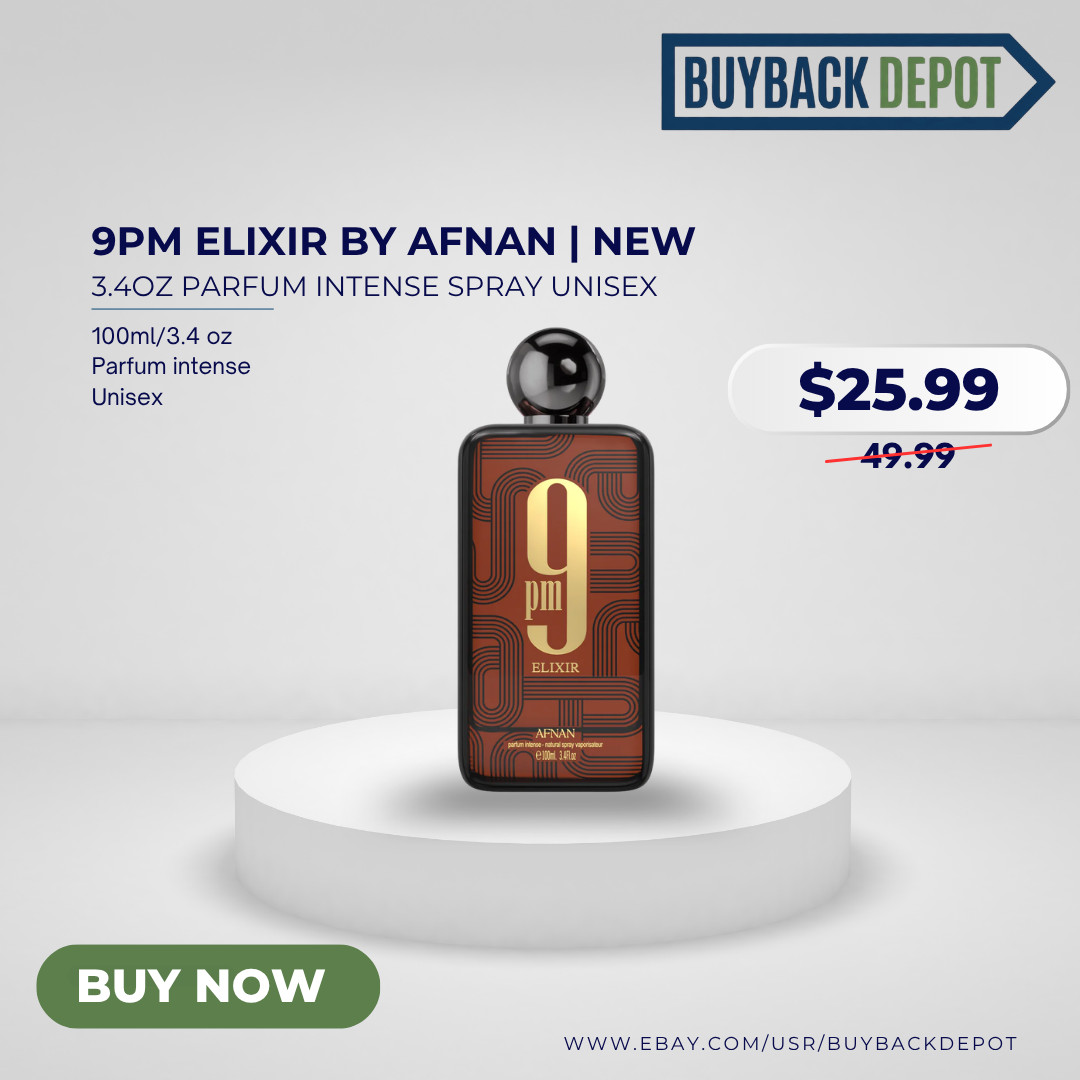 9pm Elixir by Afnan 3.4 Oz Parfum Intense Spray Unisex New