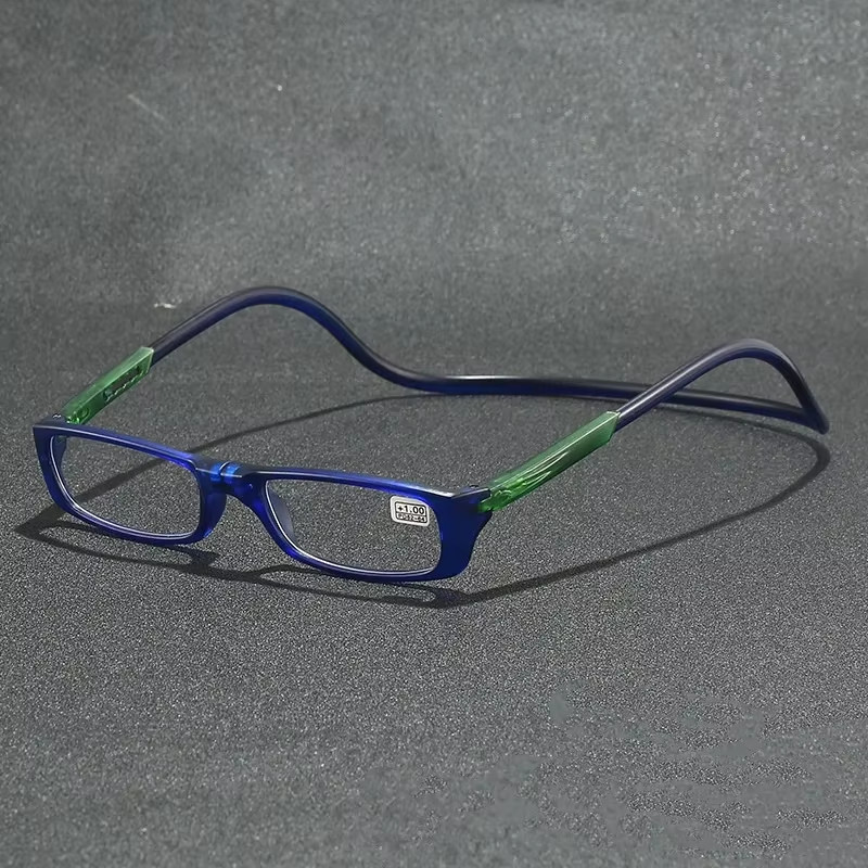 Hanging Magnetic Reading Glasses Adjustable Eyeglasses Front Click Connect Neck