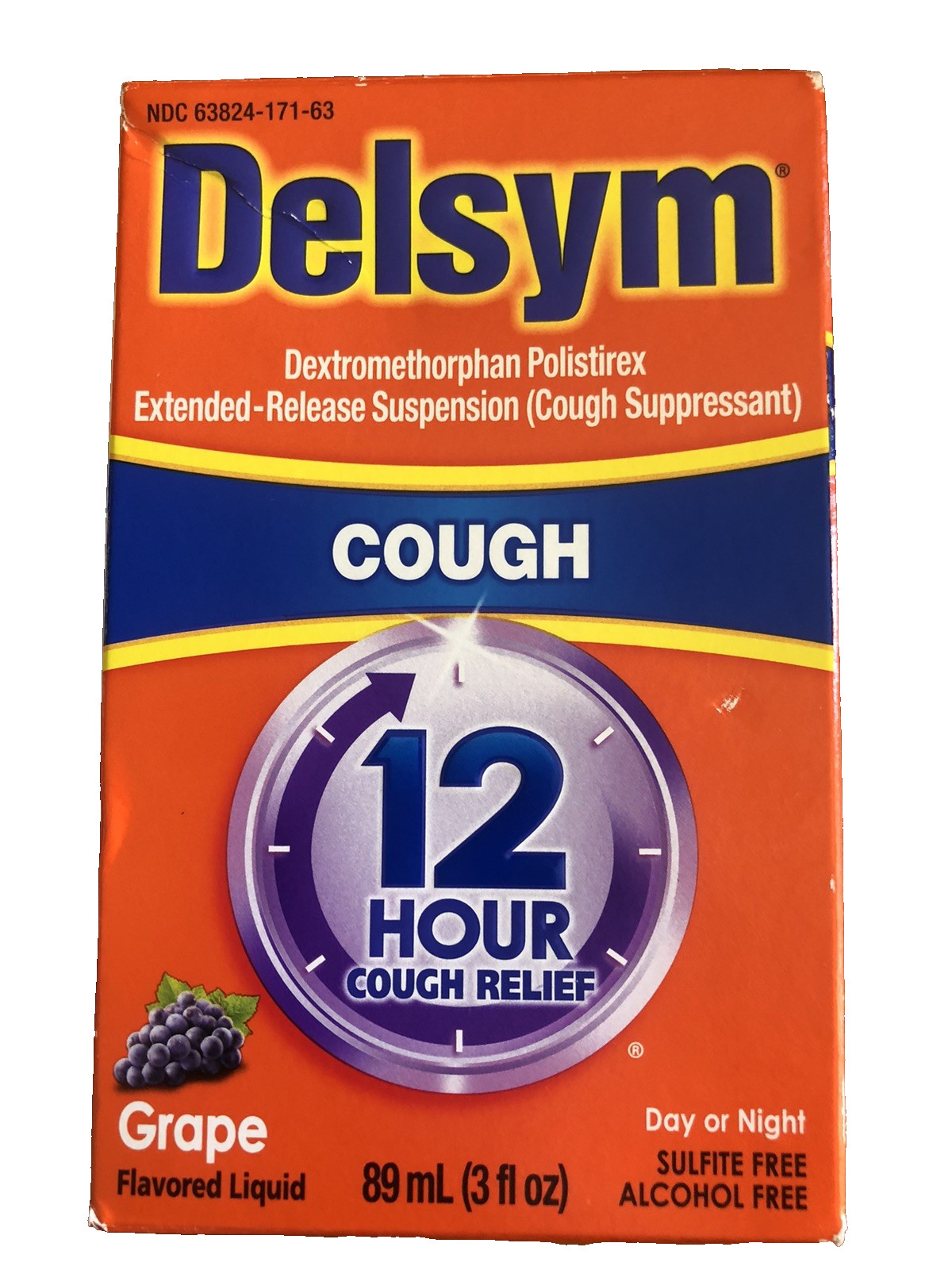 Delsym 12 Hour Cough Relief GRAPE Liquid EXP 2/2028 2 Pack (89 mL / 3 oz each)